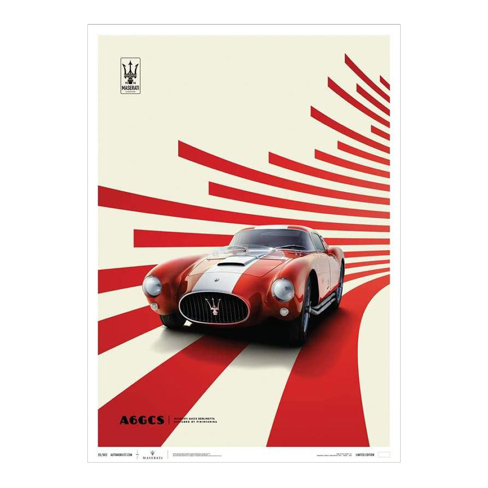 デザインポスター A6GCS ベルリネッタ レッド – ROW Maseratistore