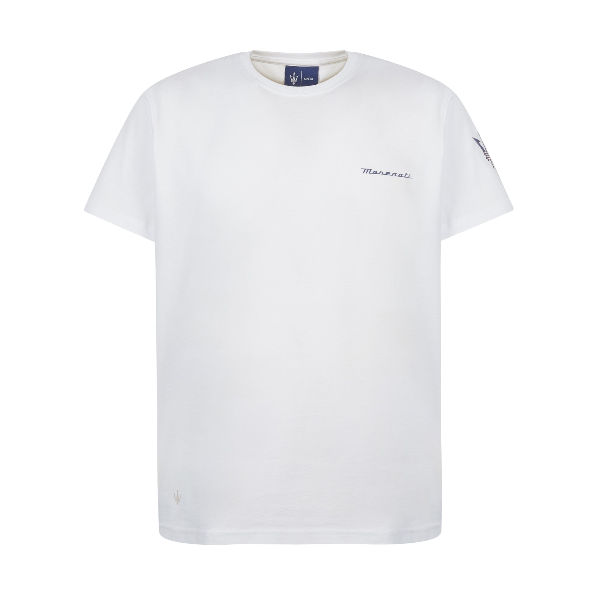 Maserati トライデントロゴ Tシャツ ホワイト Tシャツ トライデント ホワイト ユニセックス – ROW Maseratistore