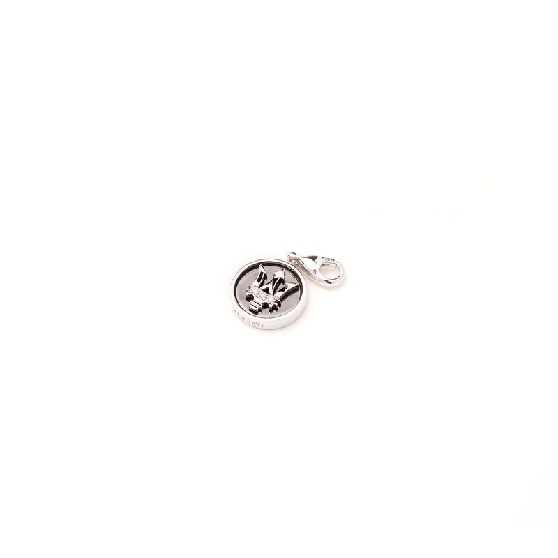 White Gold Medal Charm with Diamonds