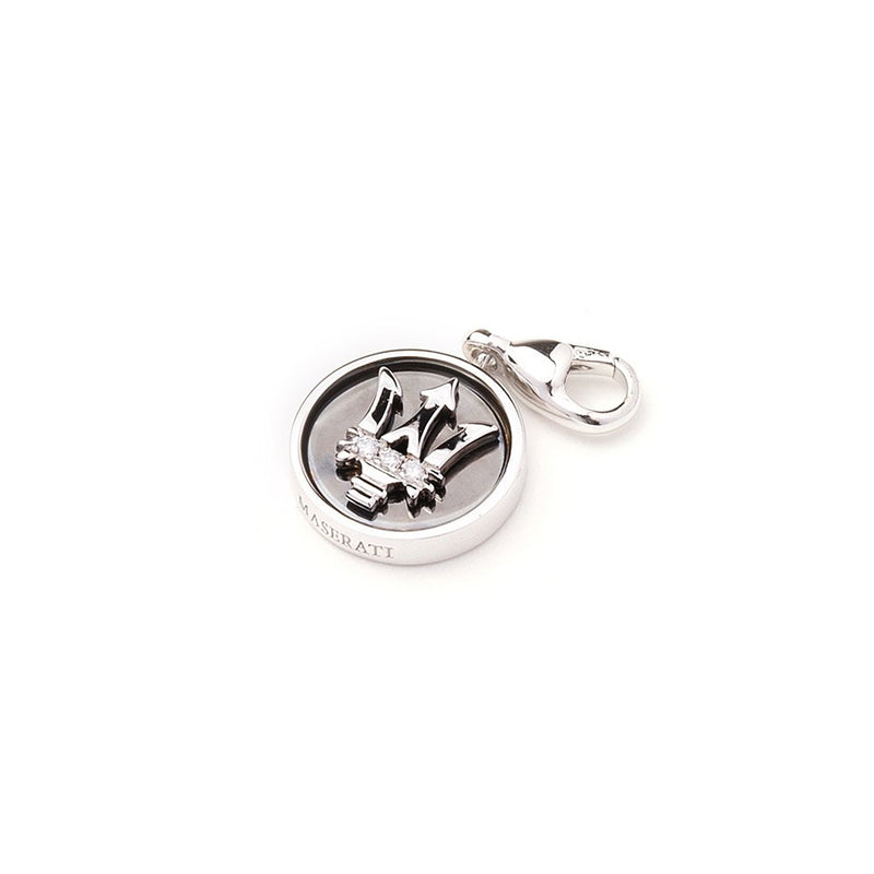 White Gold Medal Charm with Diamonds