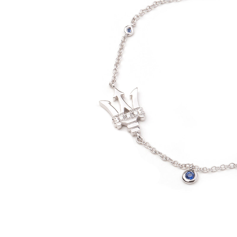 White Gold Chain Bracelet with Sapphires and Diamonds