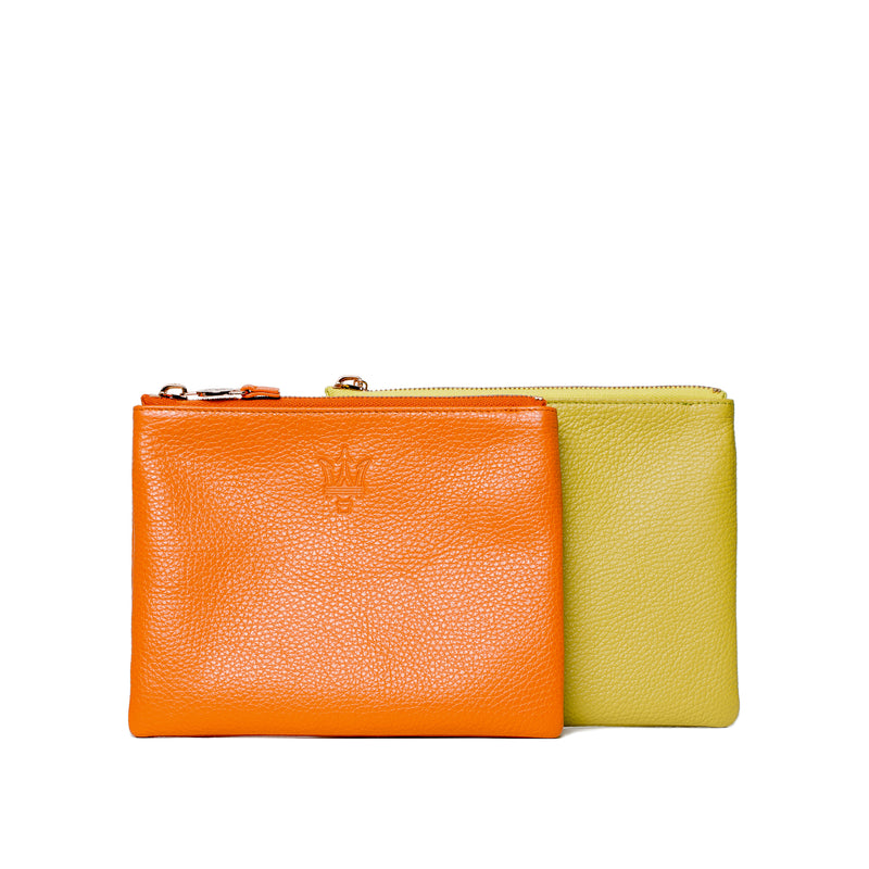 香橼色和橘色双层信封包