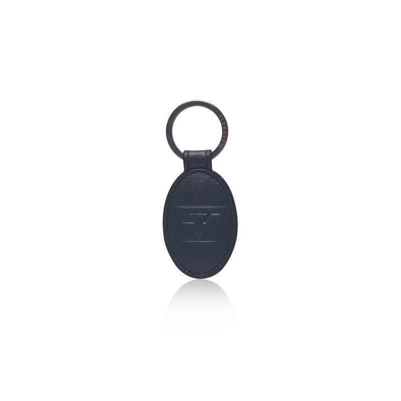 Oval leather keychain