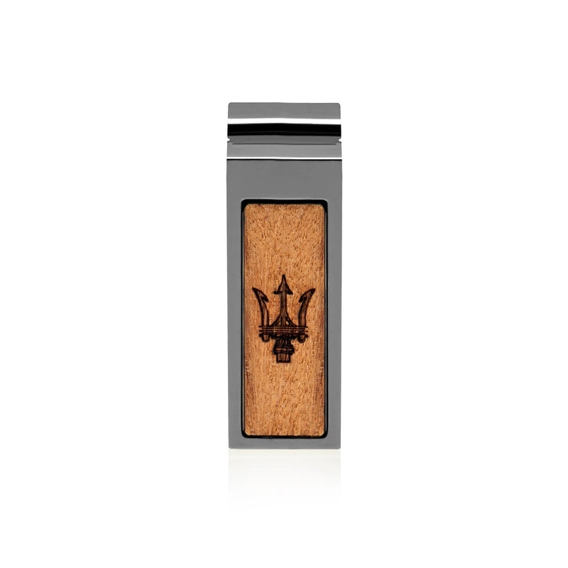 Brass and wood money clip