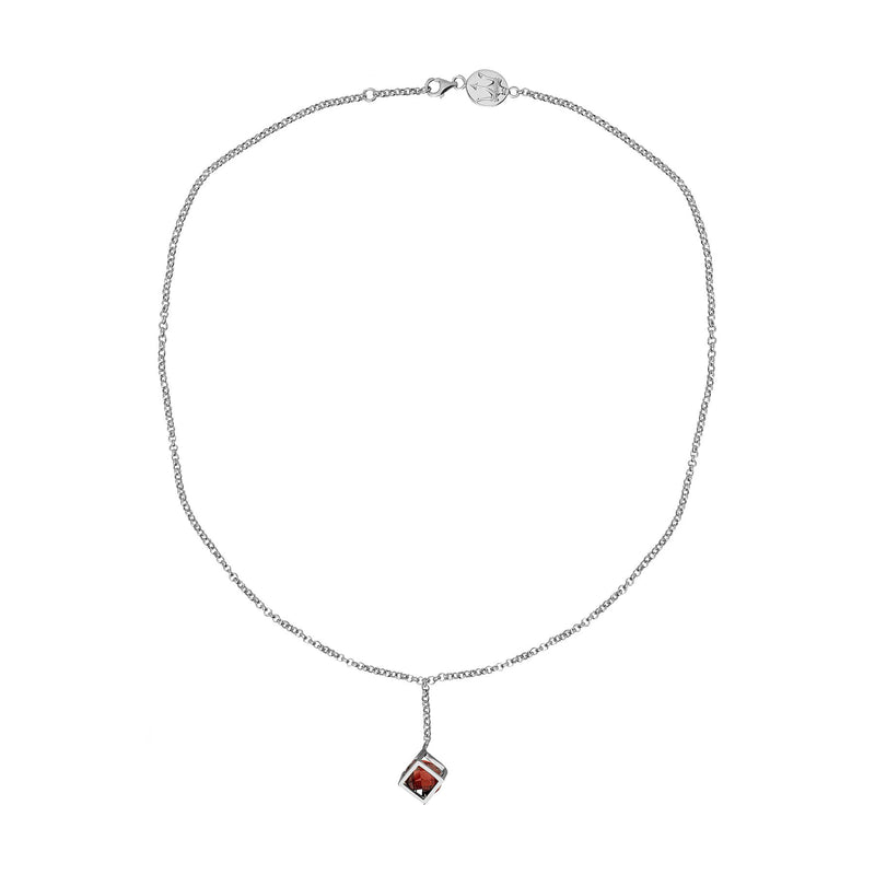 PENDANT NECKLACE WITH NATURAL RED STONES