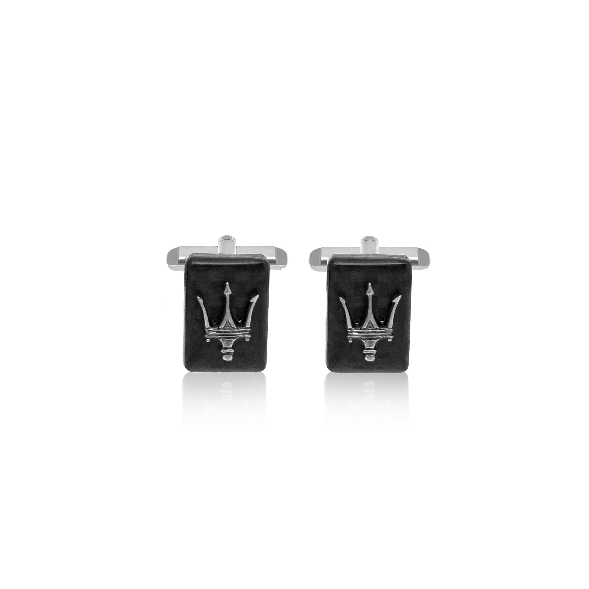 Rectangular carbon cufflinks ROW Maseratistore
