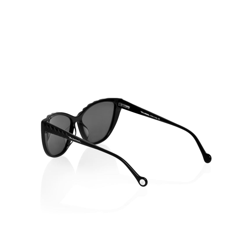 女士太阳眼镜，醋酸纤维镜框，灰色镜片(ms50701)