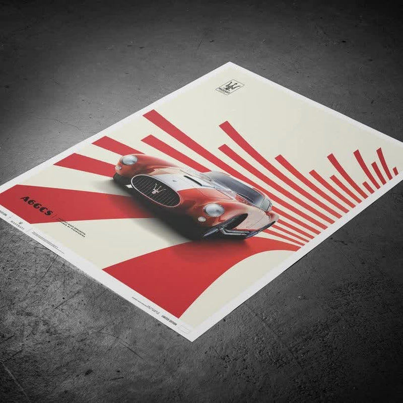 红色 A6GCS Berlinetta 设计海报