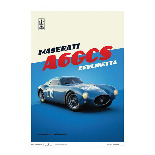 Design Poster A6GCS Berlinetta Blue