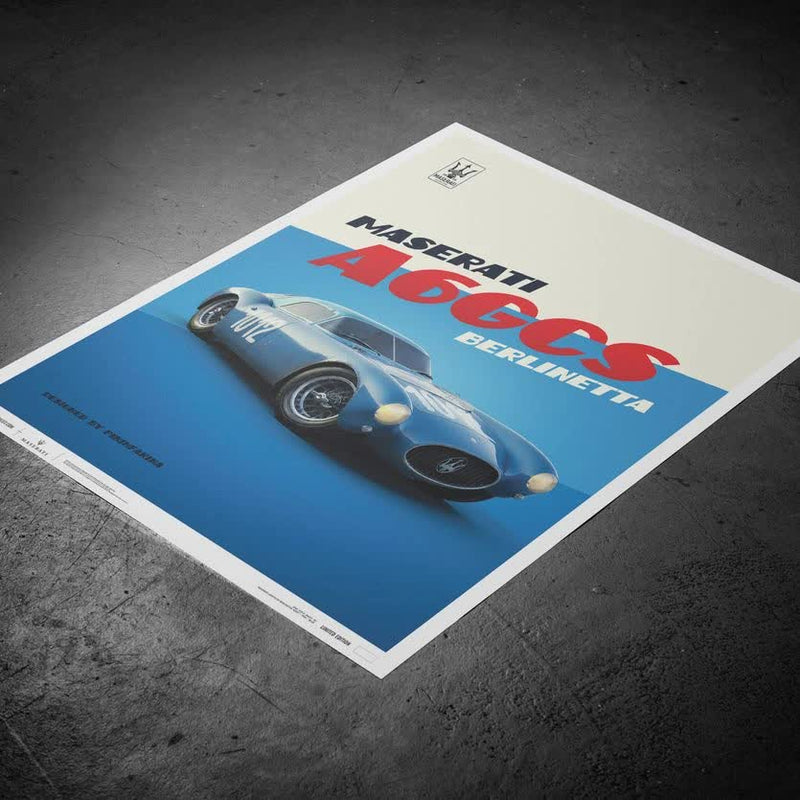 Design Poster A6GCS Berlinetta Blue