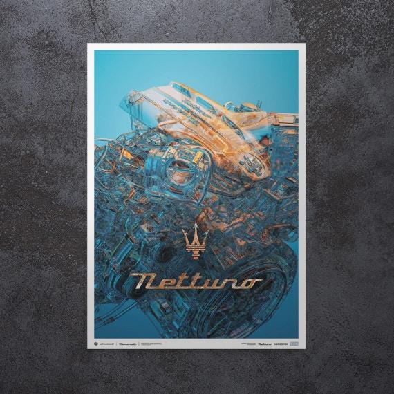 MC20 Nettuno Engine Poster - Live Audacious - Limited Edition