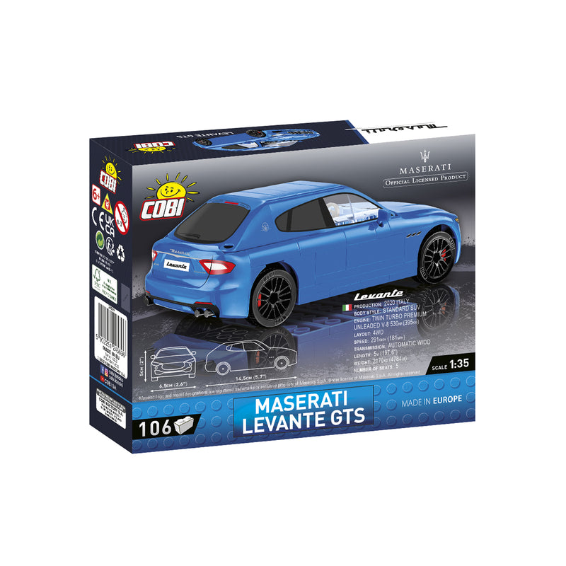 1:35 Levante GTS 蓝色汽车搭建模型 