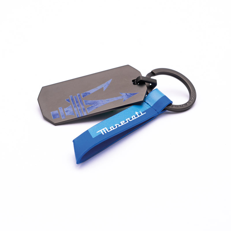 Blue Trident Tag Keychain