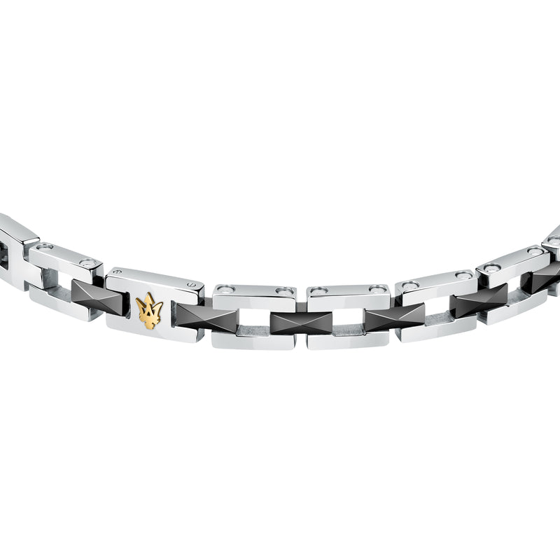 Silver Bracelet in Steel/Ceramic (JM422ATZ16)